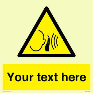 Custom warning sudden loud noise